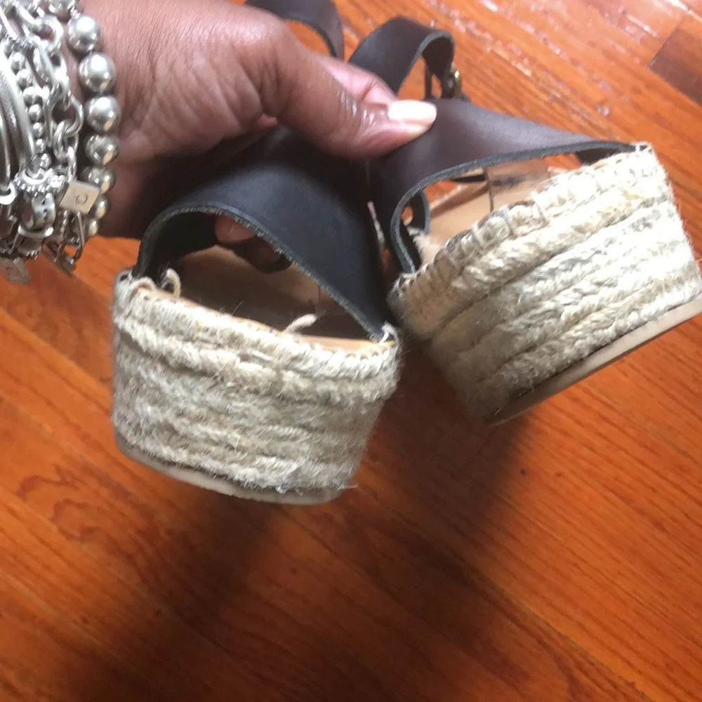 Soludos black wedge sandals